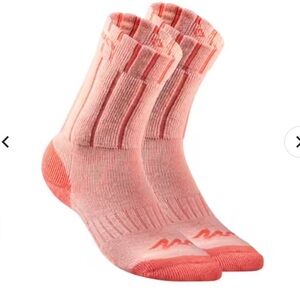 Quechua Warm children's hiking socks SH100 WARM mid coral 27/30
